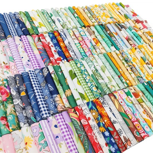 100PCS 10 x 10 cm Floral 100% Cotton Fat Quarters Fabric for Sewing and Quilting Bundles Precut Fabric Square for DIY Craft Patchwork