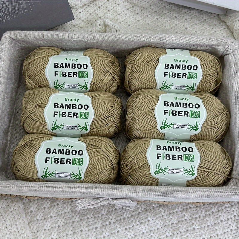 6pcs, 300g high-quality bamboo fiber yarn, summer knitting, cool and breathable, suitable for: DIY enthusiasts, bags, shawls, cushion weaving