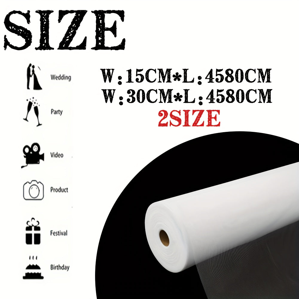 1 Roll of 50 Yards Extra-Long White Tulle Fabric - High Elasticity and Decorative Sheer Curtain, Suitable for DIY Weddings Bridal Showers Birthday & Anniversary Parties Halloween Christmas Décor Party Backdrop Holiday Gift O