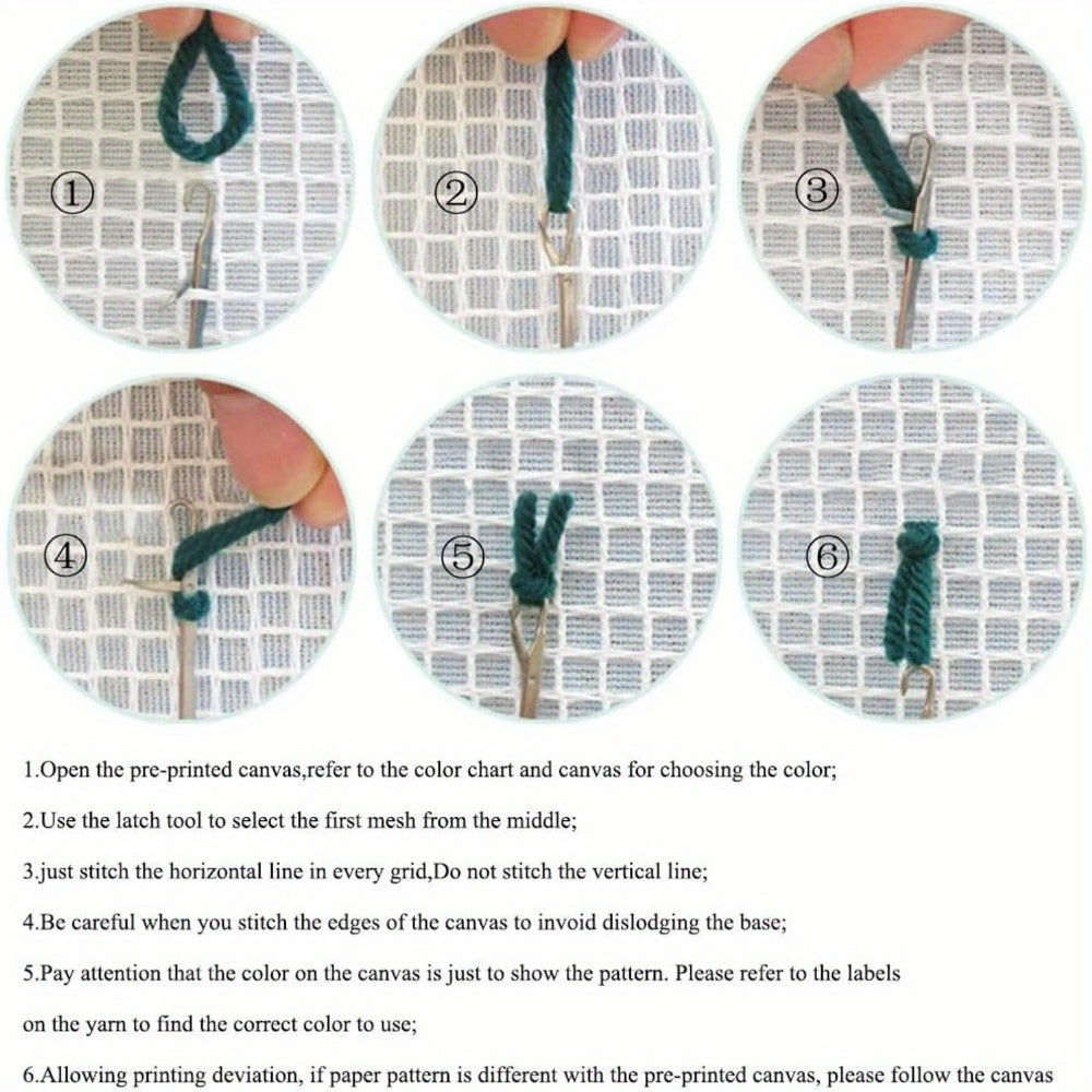 DIY Latch Hook Kit Cushion Black Cat Animal Latch Hook Kit DIY Crochet Yarn Kits Embroidery Kits Unfinished Cushion Cover Pillowcase 7in