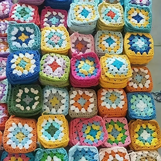 20pcs Crochet Party Ecstasy Set! Handmade Flower Blocks in Red & Blue, 7 Colors to Match, Fine Craftsmanship with 3D Petal Patterns, High-Quality Yarns for DIY Sweaters, Pillows, Corsages & Coat Pins – Sew Home Decor