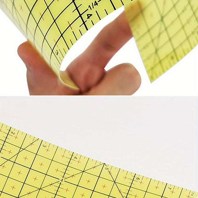 2pcs Yellow Ironing Ruler Set - Sewing Craft Tools, DIY Patchwork Tailor Measuring Tape - Iron & Fabric - For Quilters, Crafters & DIY Enthusiasts - Perfect Gift for Sewing Lovers