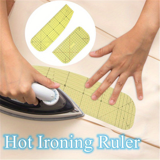 2pcs Yellow Ironing Ruler Set - Sewing Craft Tools, DIY Patchwork Tailor Measuring Tape - Iron & Fabric - For Quilters, Crafters & DIY Enthusiasts - Perfect Gift for Sewing Lovers