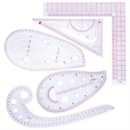1pc Transparent Tailor Measuring Ruler Kit, DIY Sewing & Quilting Patterns, Clothing Patchwork Cutting Curve Craft Tool