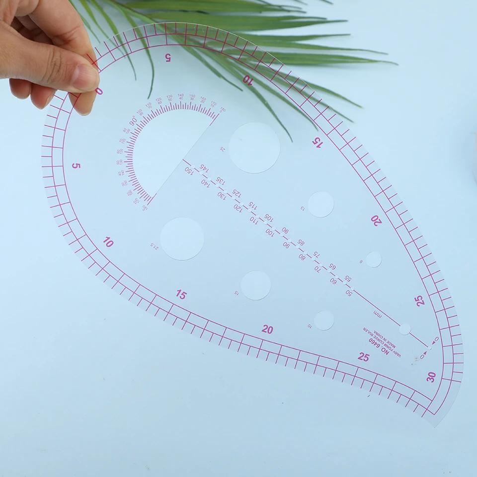 1pc Transparent Tailor Measuring Ruler Kit, DIY Sewing & Quilting Patterns, Clothing Patchwork Cutting Curve Craft Tool
