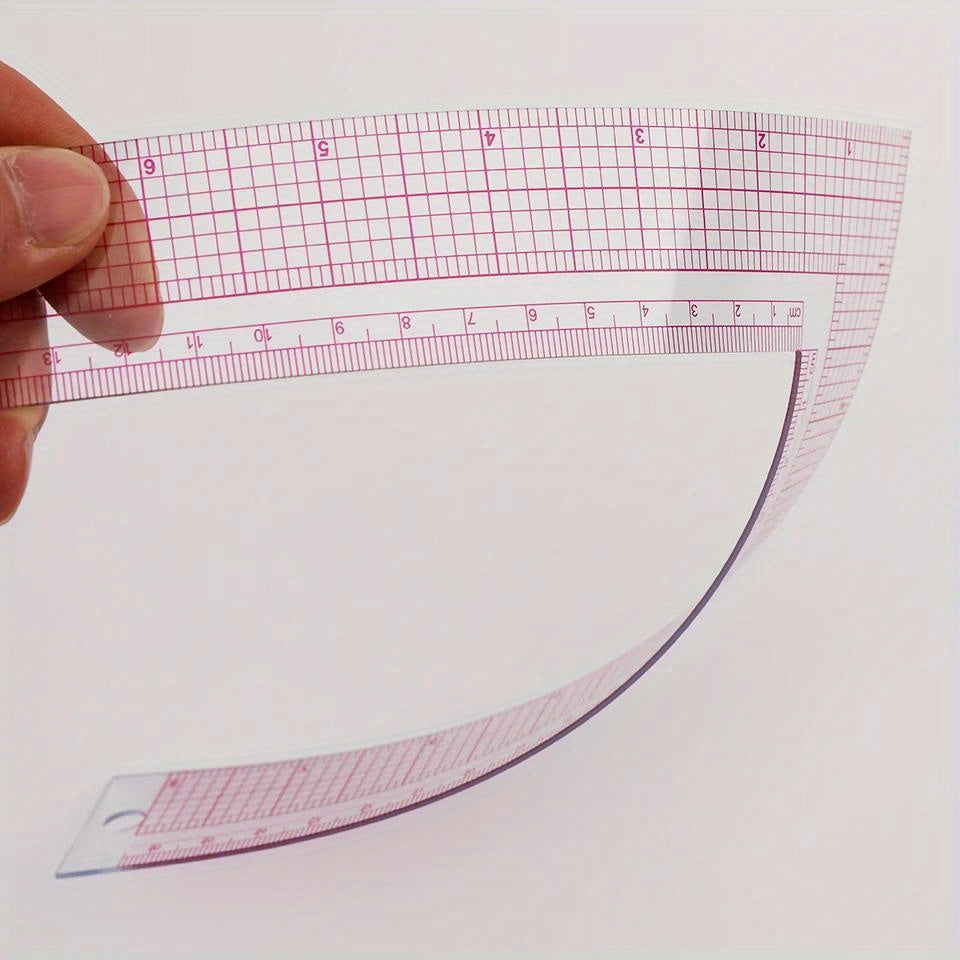 1pc Transparent Tailor Measuring Ruler Kit, DIY Sewing & Quilting Patterns, Clothing Patchwork Cutting Curve Craft Tool