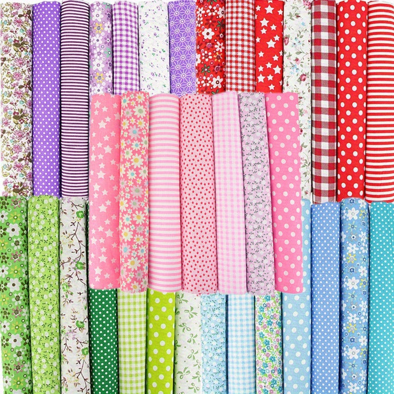 49pcs 100% cotton 25cm * 25cm/ 10 inches x 10 inches handmade fabric set patchwork fabric materials for DIY sewing, Quilting Supplies, Handmade Crafts, Preprinted Fabric, Mixed Colors, Soft Fabric Pieces, Sewing Fabric Bundle
