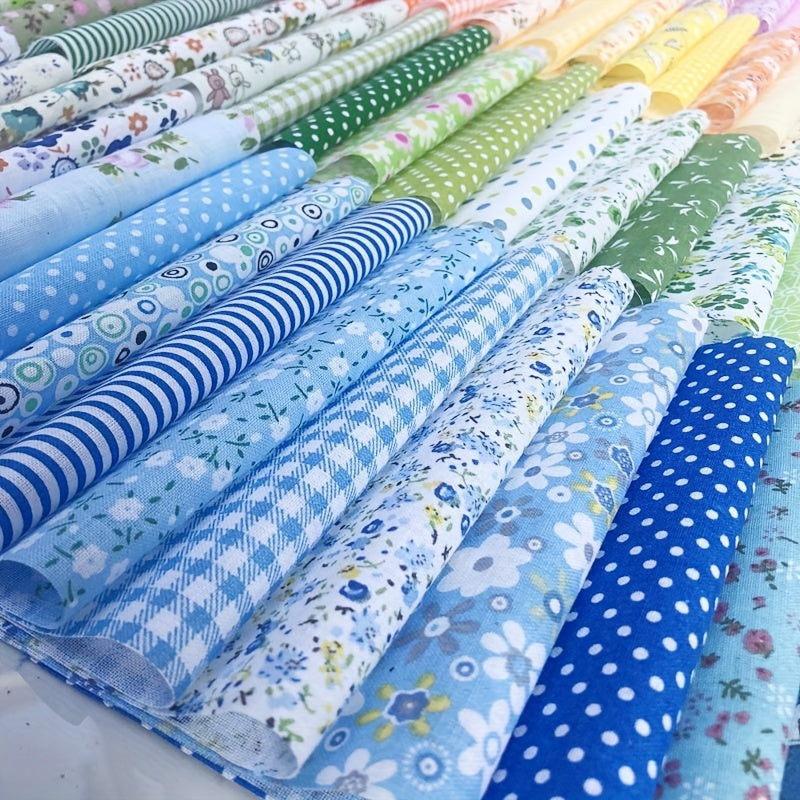 49pcs 100% cotton 25cm * 25cm/ 10 inches x 10 inches handmade fabric set patchwork fabric materials for DIY sewing, Quilting Supplies, Handmade Crafts, Preprinted Fabric, Mixed Colors, Soft Fabric Pieces, Sewing Fabric Bundle