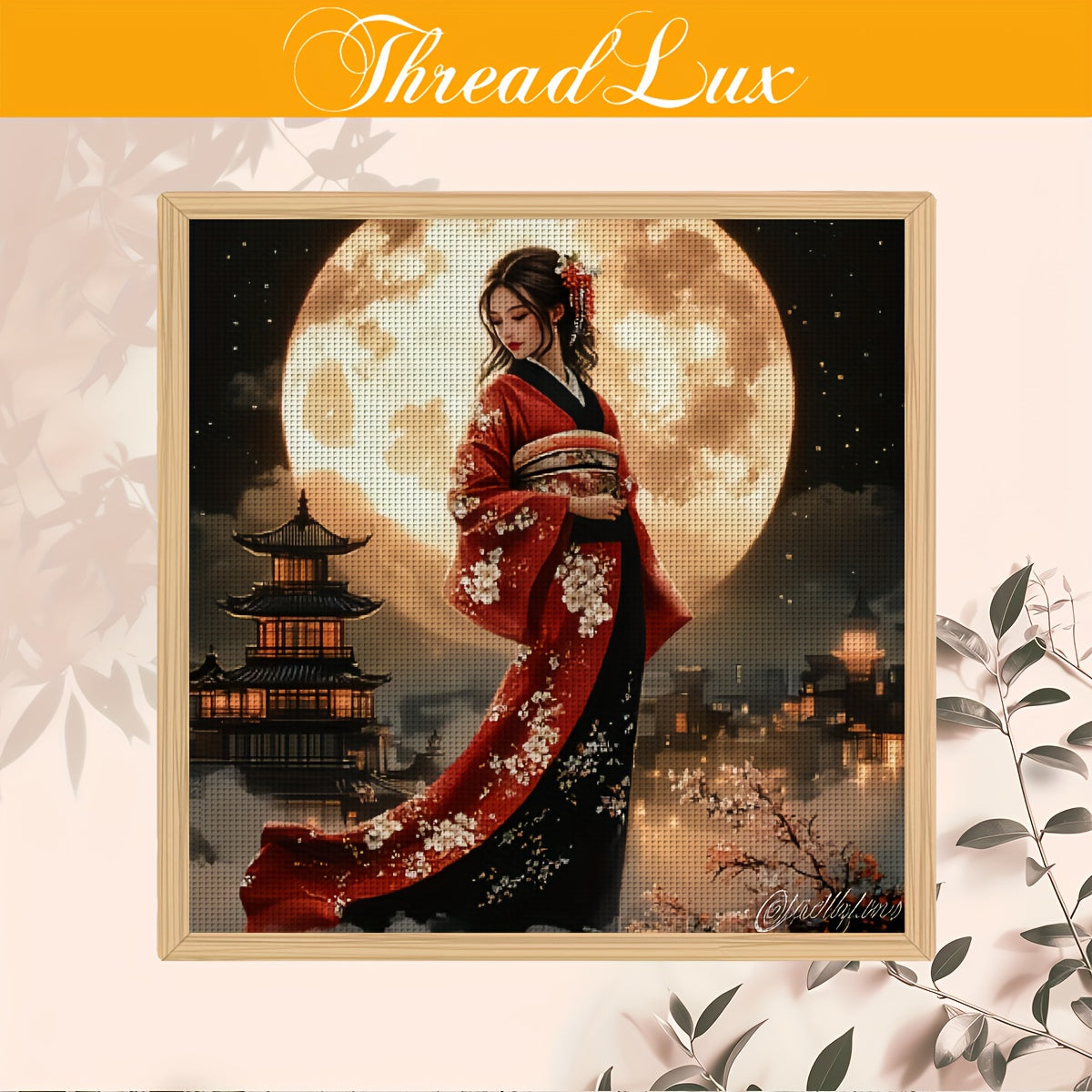 JOZYSH 1 set of printed cross stitch adult set 40x40cm/15.7x15.7in, holiday gift for home decoration, simple decoration for Chinese ladies, 11CT/14CT embroidery craft needle set for all seasons, Seasonal Decoration, DIY Embro
