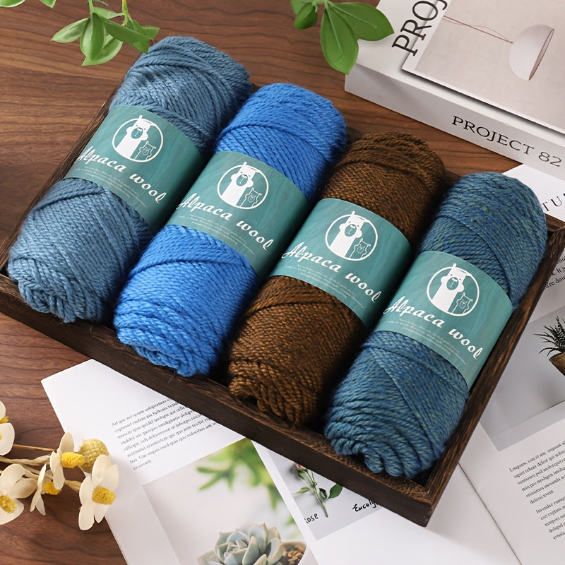 Alpaca Wool Yarn, Fine 245 Needles, Coarse Wool Yarn Balls, for Hand-Made Men'S And Women'S Autumn And Winter Warm Sweater Knitting Materials, Scarves, Hats And Other Warm Clothes 500G 5/Pack