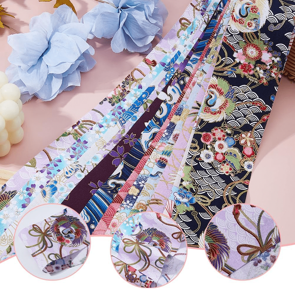 40 Pcs Cotton Jelly Fabric Roll Quilting Strips Different Patterns Patchwork Craft Sewing Supplies for Quilters Crafting Sewing DIY Crafts, 20 x 2.56 Inche