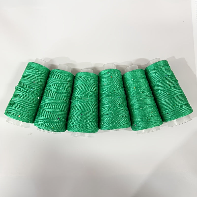 6pcs of Sequined Lace Yarn, Soft And Breathable, Suitable for Knitting And Crocheting Sweaters, Hats, Coats, Available in Various Colors, 10.58 oz.