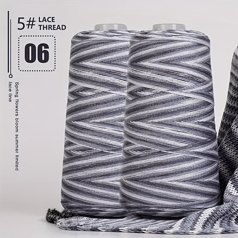 2pcs 620g 90% and 10% Linen Yarn | Soft Light Beige, Ideal for Knitting, Crocheting, Handcrafts - 2025 New Segment Dyeing 5# Lace Thread, Lightweight and Breathable for Spring and Summer Crafts - Professional Use