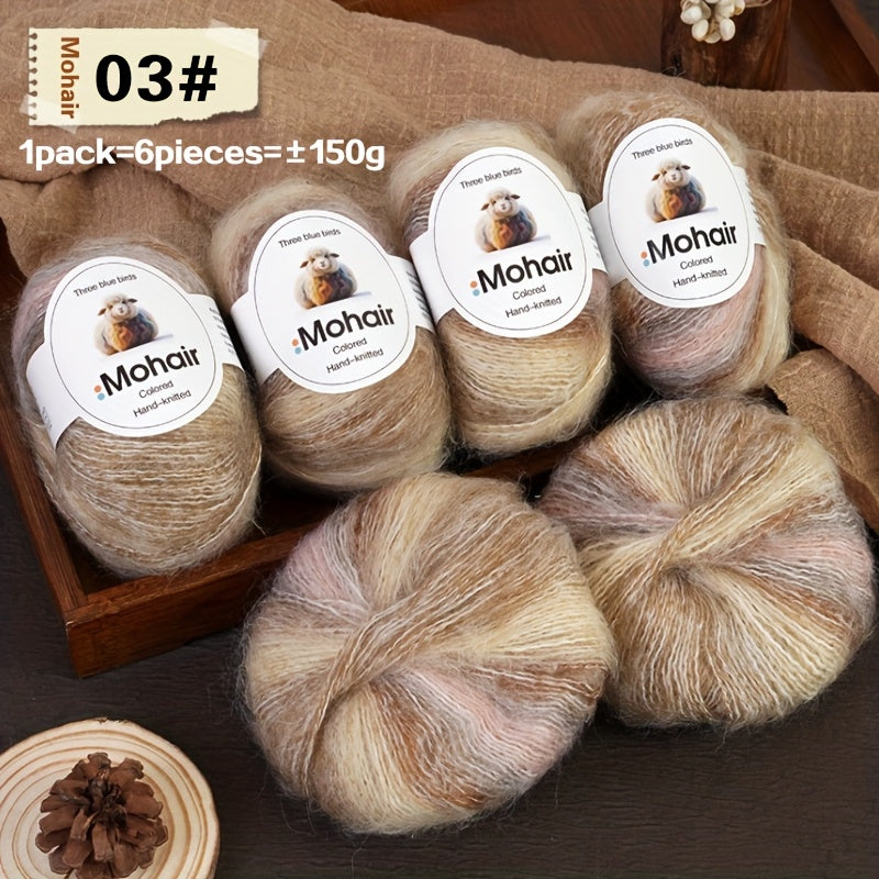 6-Pack, New Alpaca Wool, Colorful Alpaca Wool, Gradient Alpaca Wool, Colored Gradient Yarn, Knitted Sweater, Crochet Shawl, Handmade Knit Bundle