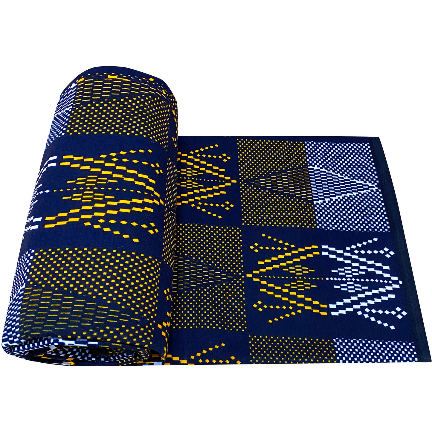 Large W&F Ankara African Wax-print Fabric - 100% Vibrant Blue & Golden Floral Pattern, 6 Sizes for Handicrafts, African Clothing & Home Decor | Hand Wash Only, Cultural Aesthetic Fabric for Sewing Projects, Fashion Designers