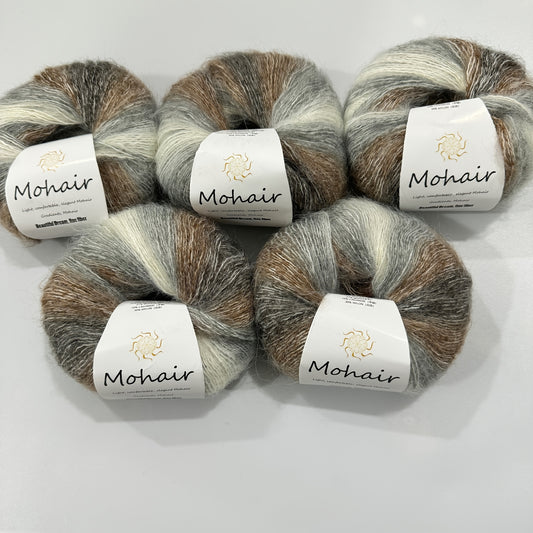 5pcs of Gradient Dyed Yarn, Hand-Woven in Candy Colors, Ultra-Soft Long Pile with Shiny Threads, Suitable for DIY Crochet, Knitting Scarves And Sweaters.