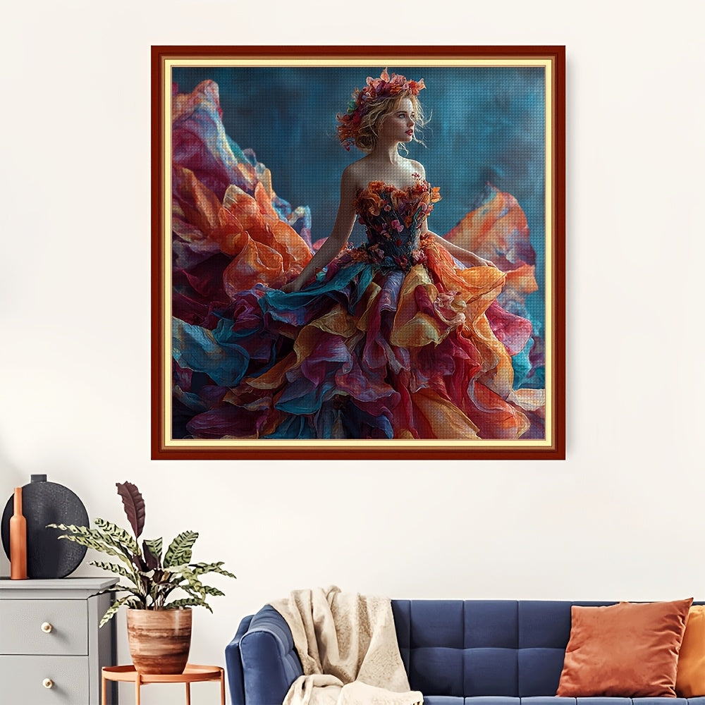 DIY Cross Stitch Kit - Vibrant Floral Design with Intricate Details, Perfect for Living Room & Bedroom Wall Decor, Home Art 11CT, All-Season Crafting, Wall Decor Kit|Vibrant Wall Art|Detailed Embroidery, Cross Stitch Kits