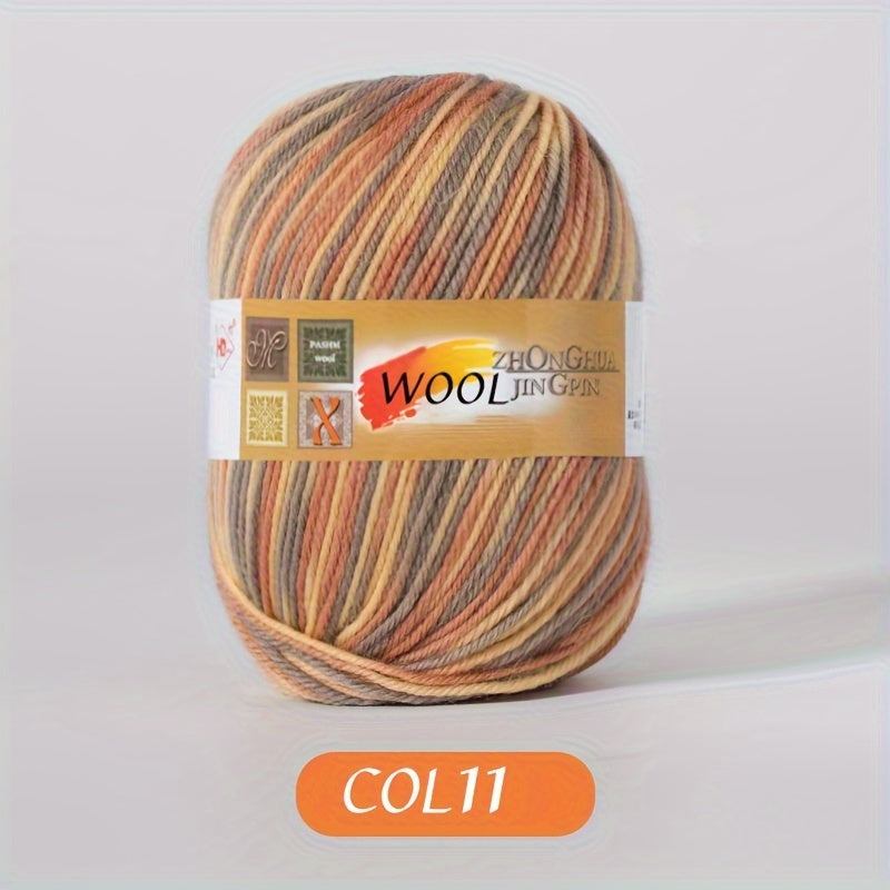 5pcs/set Wool 100.00% Yarn, Gradient Section Dye Wool Thread Soft And Skin-friendly Yarn Suitable For Crocheting And Knitting Sweater, Blanket, Scarf, Hat 100g/pc