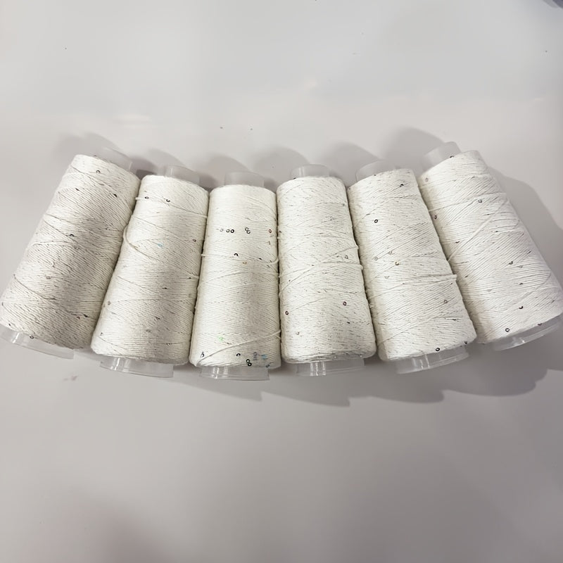 6pcs of Sequined Lace Yarn, Soft And Breathable, Suitable for Knitting And Crocheting Sweaters, Hats, Coats, Available in Various Colors, 10.58 oz.