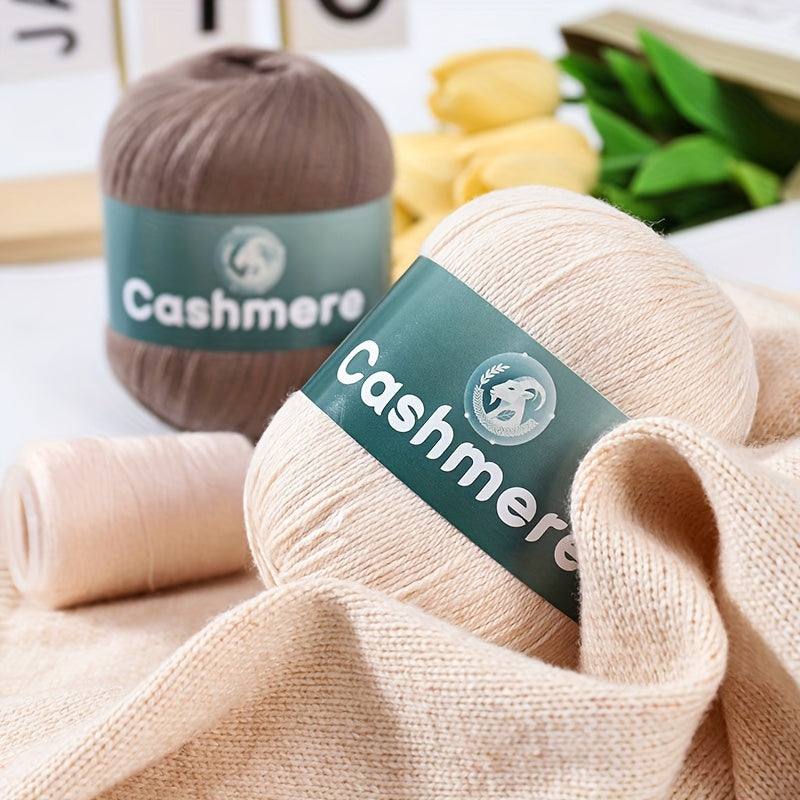 6-Ply Hand-Knitting Yarn for Self-Knitted Cashmere Sweaters, Includes Matching Yarn for Machine-Knitted Cashmere Hats and Scarves, Knitting Needles, and Yarn Balls