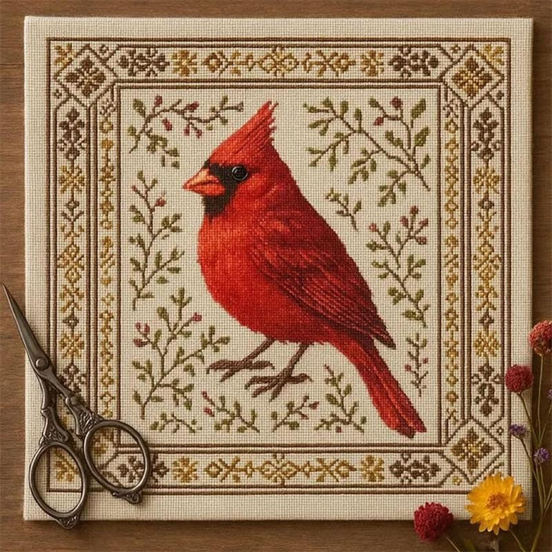 Hummingbird Cross Stitch Kit, Counted Cross Stitch Kits, Cardinal Embroidery,  Decorative Artwork, Floral Embroidery, Highquality Thread, Stitching Supplies, Hobbyists, Craft Enthusiasts