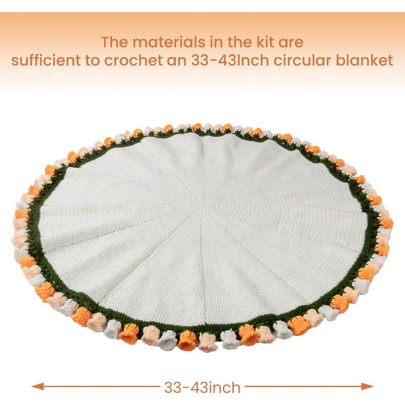 Beginner Crochet Kit with Lavender Hook & Pattern Book/Video Tutorials - Learn to Crochet DIY for s, Make a Luxe Floral Blanket Throw or Bouquet - All-in-One Starter, Christmas/ Gift for Women & Crafters