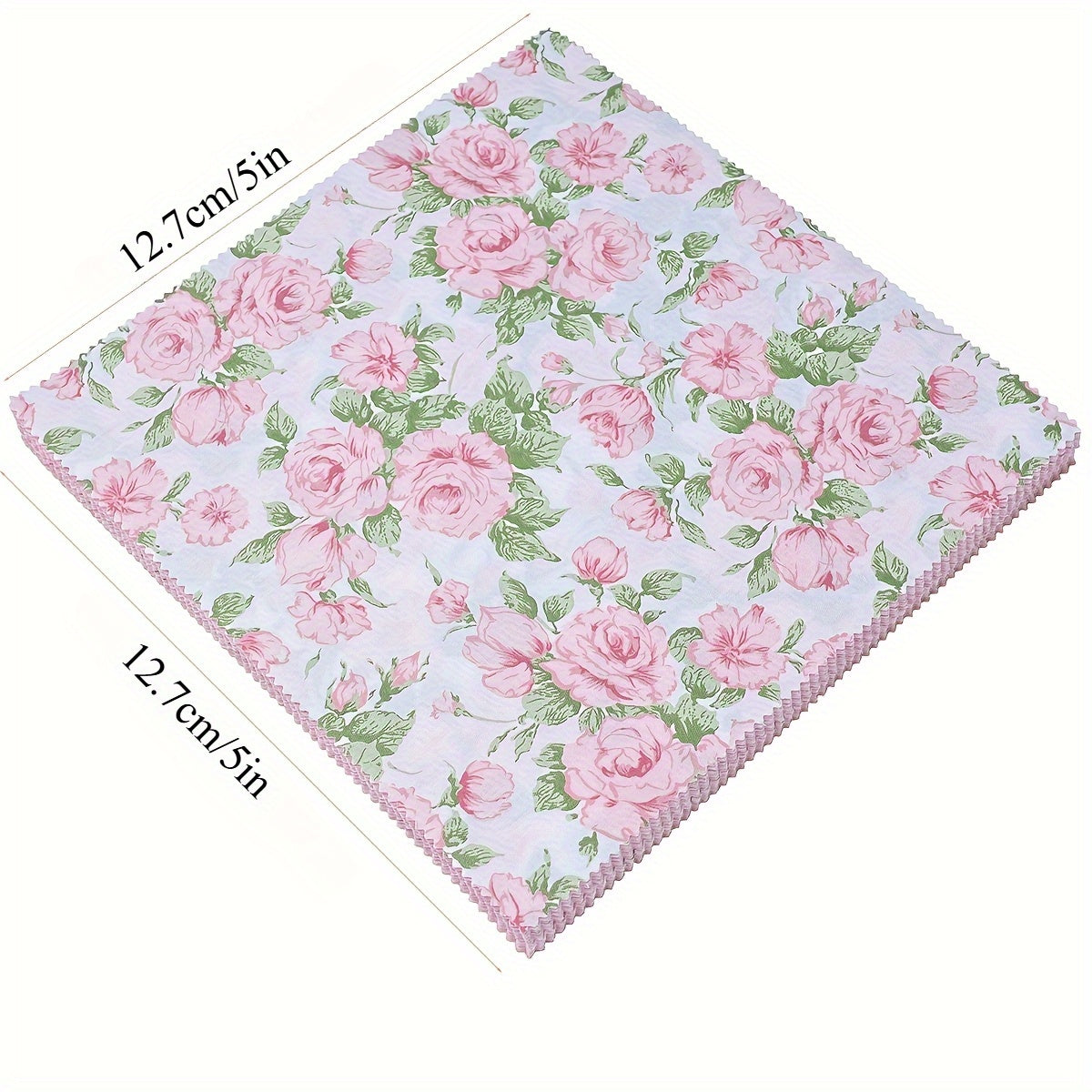 42pcs 5*5 Inch Pre-Cut Square Cotton Fabric - Floral & Polka Dot Designs, Cotton Handmade Patchwork for DIY Sewing, Scrapbooking, Holiday Gifts, Home Decor - Hand Wash Only, Fabric for Crafts, Scrapbooking Supplies, Decorativ