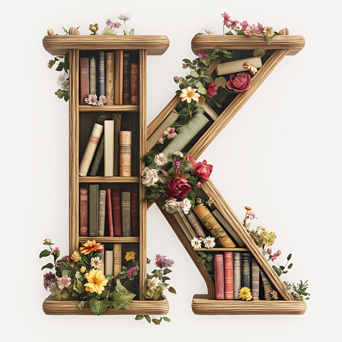 1pc JOZYSH Large Alphabet Cross Stitch DIY Kit with A-Z Letters, Numbers & Floral Frames - Complete Set with Pre-Printed Canvas, Needles, Threads, Instructions - 40x40cm/15.7x15.7in - Perfect for Home/Office Decor, Birthday/C