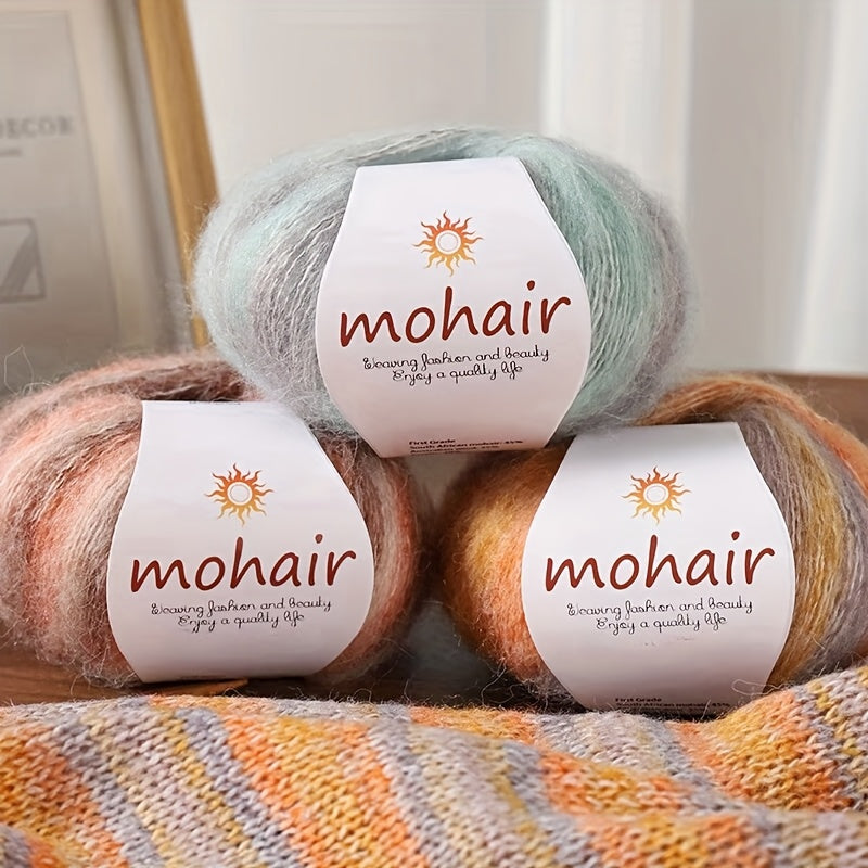 10 Skeins, 250g Each - Colorful Marled & Blend Yarn, Self-Striping Pattern for Knitting, Crochet, Scarves, Hats, Shawls, Crafting Yarn|Multicolor Fiber|Soft Texture Yarn