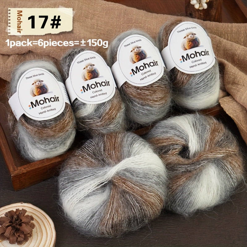 6-Pack, New Alpaca Wool, Colorful Alpaca Wool, Gradient Alpaca Wool, Colored Gradient Yarn, Knitted Sweater, Crochet Shawl, Handmade Knit Bundle