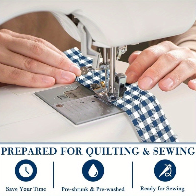 40pcs Red & Blue Plaid Quilted Patchwork Fabric - 6.5x50cm (2.55x19.7in) Geometric Pattern, DIY Craft Material for Holiday Decorations, Dolls, Bags, and Home Decor, Handmade Quilt Cover, Quilted Fabric, Bag Making, Festive De