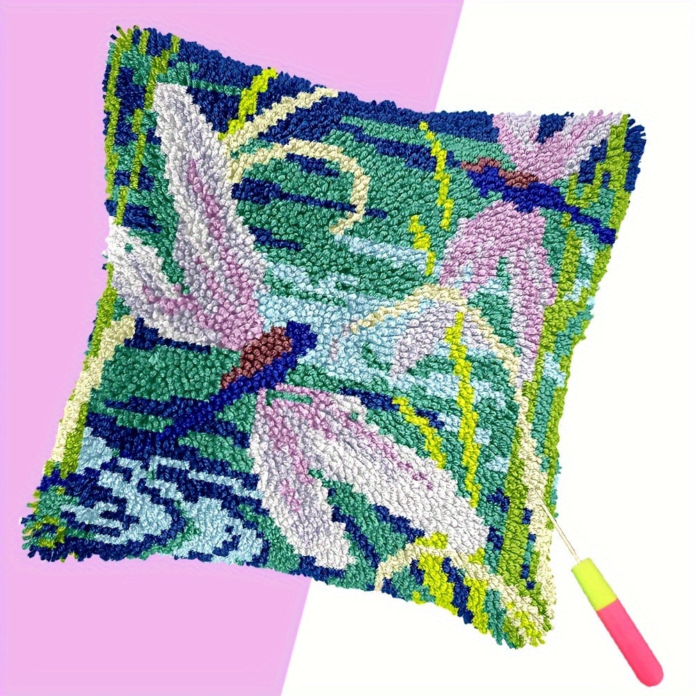 Latch Hook Kit DIY Throw Pillow Cover Sofa Cushion Owls and love Pattern Cross Stitch Material Pack