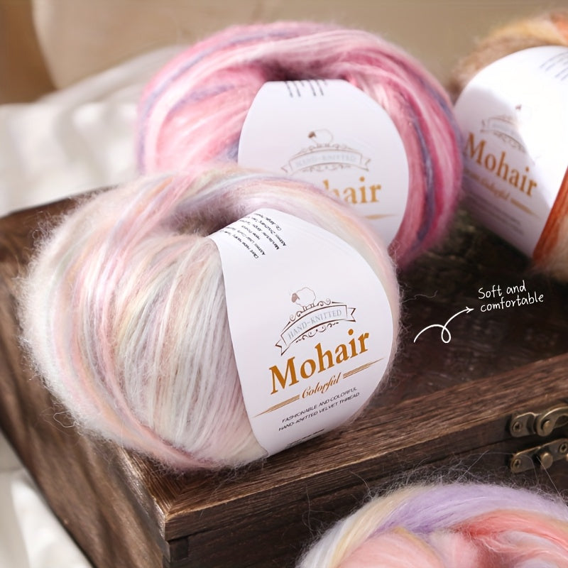 1 large bag = 6 skeins of yarn, rainbow gradient colors available. Suitable for DIY crafting materials such as knitting tops, pants, scarves, gloves, and other handmade items. Composition: 90% polyester, 10% wool