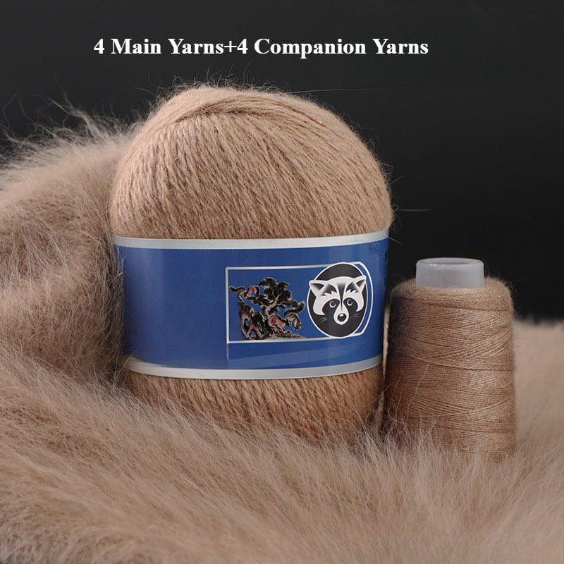 4 Sets Mixed Color Angora Cashmere Wool Yarn, 200g+80g Chunky Thick Knitting Yarn with Shiny Fibers, DIY Sweater, Scarf, Hat, Coat Crafting Material, 30% Angora, 70% Cashmere Wool, 20% Nylon