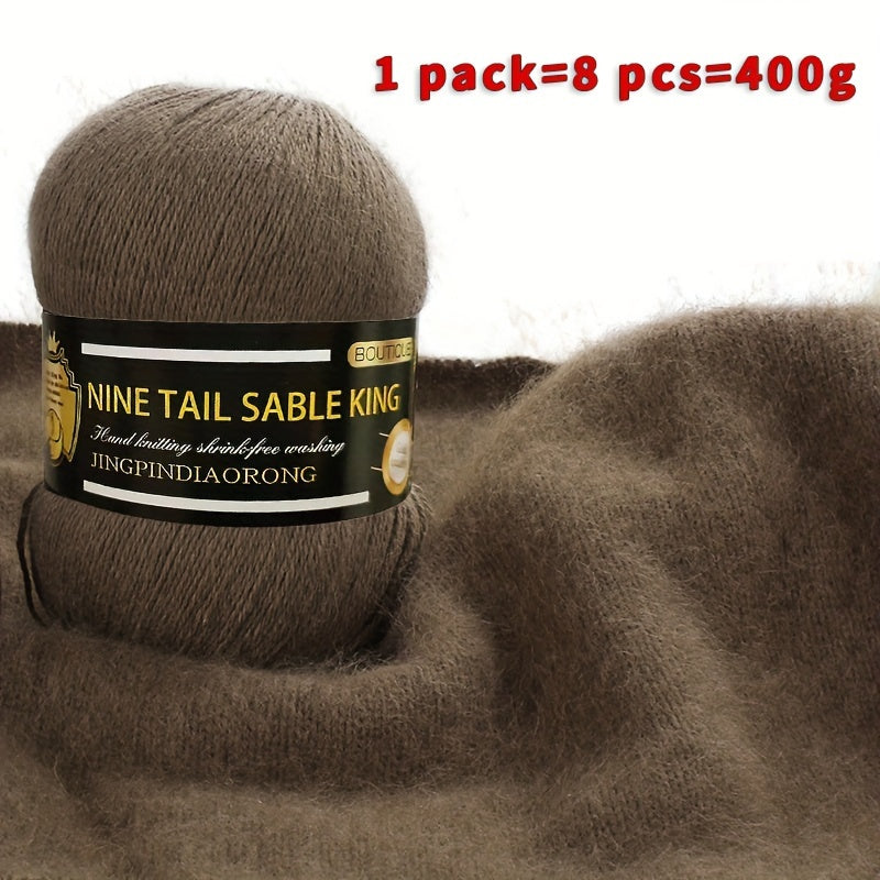 8rolls/pack Wool 10.00%, Cashmere 90.00% Yarn, Soft Comfortable Yarn For Knitting Crocheting High-quality Sweater And Scarf