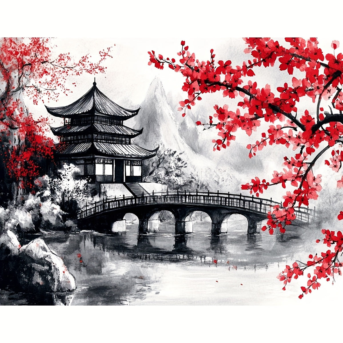 ZUOANLF 1 Set - [30*40cm/11.8*15.7in][40*50cm/15.7*19.7in]Unframed 11CT/14CT Embroidery Fabric Cross Stitch DIY Kit, Includes Printed Fabric, Needles, Threads, Patterns & Ins
