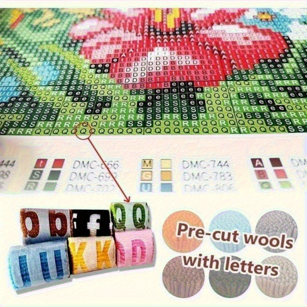 latch hook kits for adults Adults 20x15in, DIY Latch Hook Rug Kit, Home Carpet Rug Making Kit, Cross Stitch Embroidery Kits Needlework Crafts Rug for Home Decor, Blue Butterfly 50x38cm