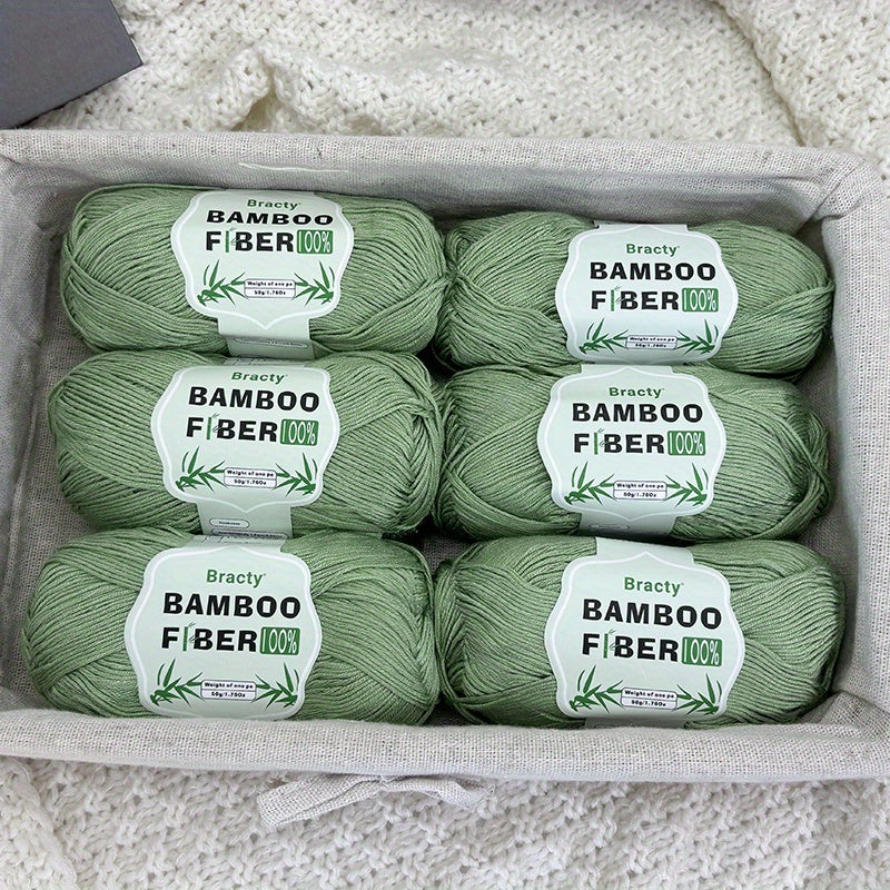 6pcs, 300g high-quality bamboo fiber yarn, summer knitting, cool and breathable, suitable for: DIY enthusiasts, bags, shawls, cushion weaving