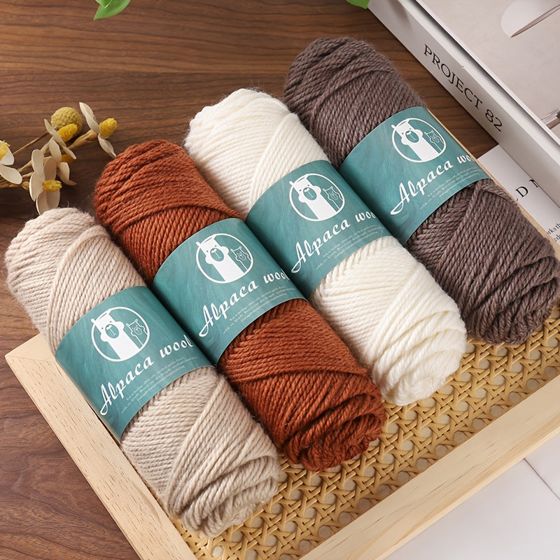 Alpaca Wool Yarn, Fine 245 Needles, Coarse Wool Yarn Balls, for Hand-Made Men'S And Women'S Autumn And Winter Warm Sweater Knitting Materials, Scarves, Hats And Other Warm Clothes 500G 5/Pack