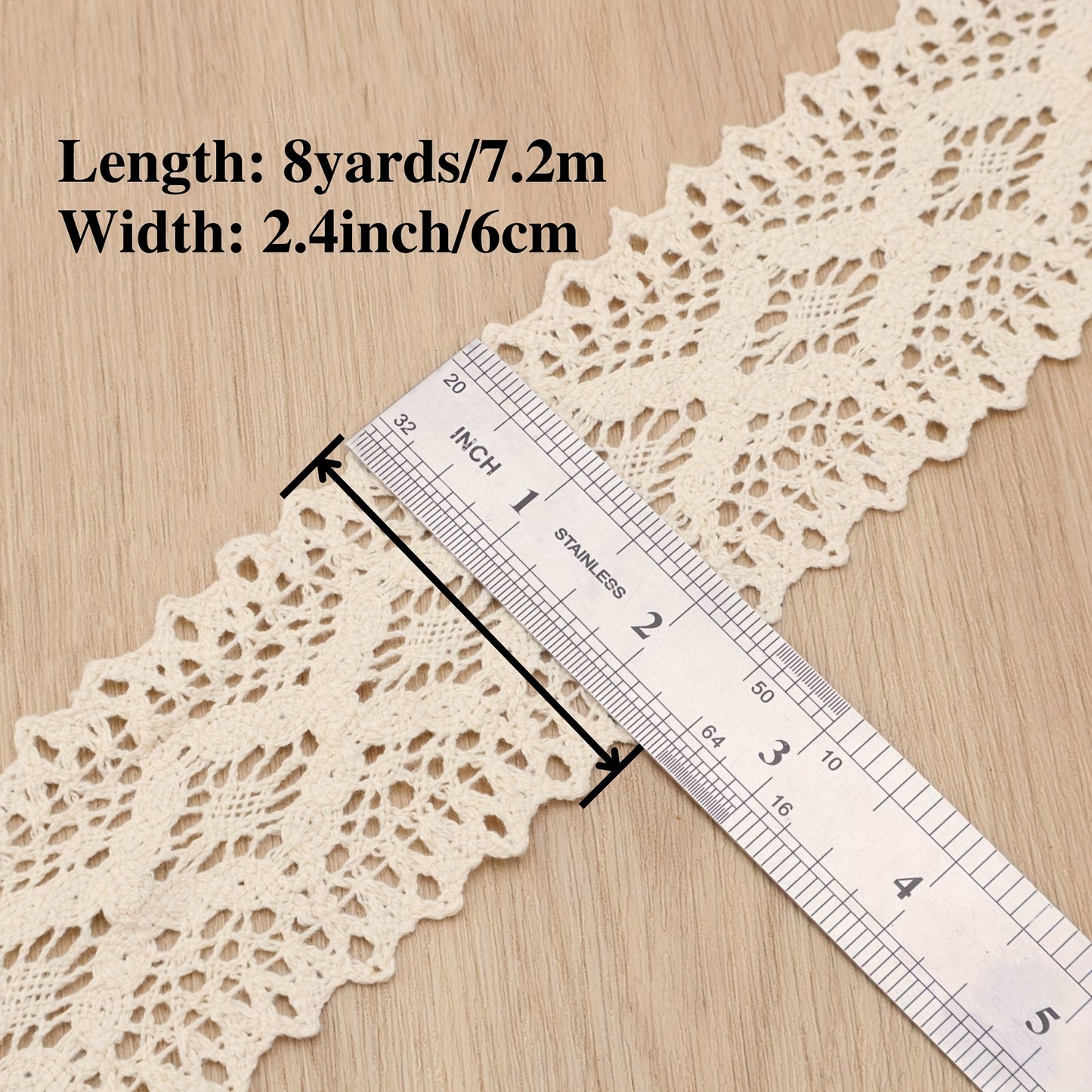8 Yards of Colorful Eyelet Lace Ribbon - Cotton Crochet Trim for Junk Journaling, Crafts, and Sewing Projects, Craft Lace Trim | Vibrant Lace Ribbon | Durable Craft Material, Lace Fabric