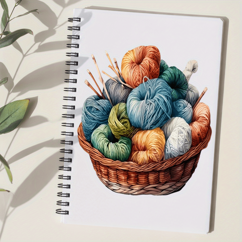 Colorful Yarn Ball Sketch Notebook - Matte Finish Lined Paper, Ideal for Knitting Enthusiasts & Artists, Perfect for Journaling and Sketching, Notebooks for School, Knitting Planner, Knitting Notebook, Knitting Binder, Knitti