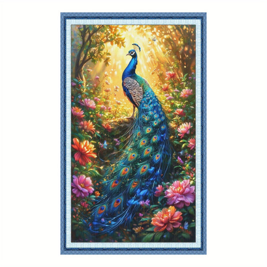 Stamped Cross Stitch Kits for Adults, Peacock Embroidery Kits for Beginners, 11CT Patterns, Counted Embroidery Needlepoint Kits Home Decor, 15.7 x 27.5 inch
