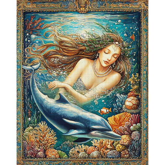 ZUOANLF 1set 40x50cm/15.7x19.7Inch DIY Cross Stitch Kit Frameless, Beautiful woman, stamped cross stitch kits, Embroidery Set for Home Decor, Includes Patterned Fabric & Threads, Perfect for Living Room Entrance or Bedroom De
