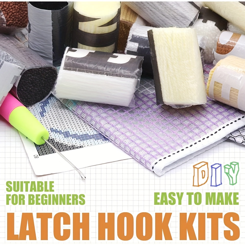 DIY Smirne Stitch Carpet Kit for Adults - Handmade-Style Turkish- Inspired Face with Pre-Printed Patterns, Crochet/Cross-Stitch-like Sewing on Canvas, All-Season Animal Theme (Amateur-Friendly Craft Project), Cross Stitch Kit