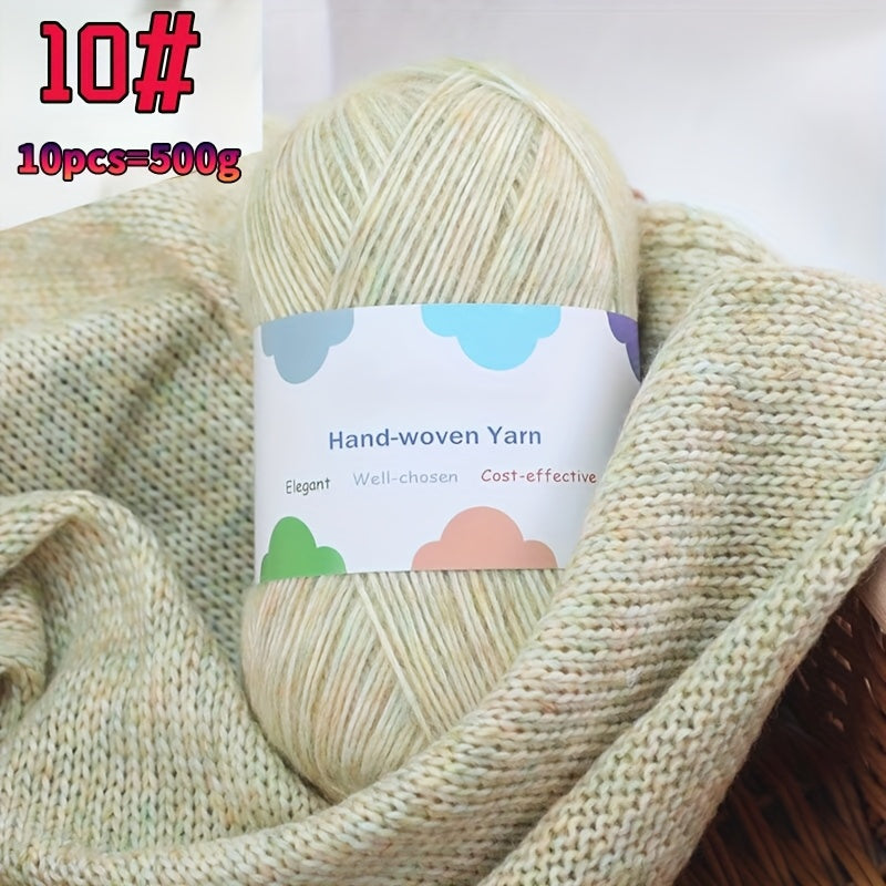 1 Large Bag of 1.1 LB Affordable Colorful Bamboo Fiber Yarn for Handmade Materials, Knitted Fashion Sweaters, Scarves, Hats, Shawls, Jackets, Hollowed-Out Jackets, Clothing Accessories Yarn Balls, Bamboo Fiber 85% 1 Bag = 10p