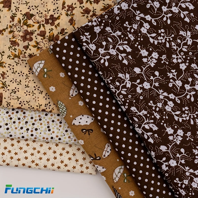 6pcs 20"x20"Cotton Fat Quarter Bundles -Floral, Star & Check Patterns, Vibrant Colors, Machine Washable Pre-Cut Fabric for DIY Quilting, Patchwork, Cushions, Doll Clothes & Craft Projects, Quilting Materials, Pattern Variety,