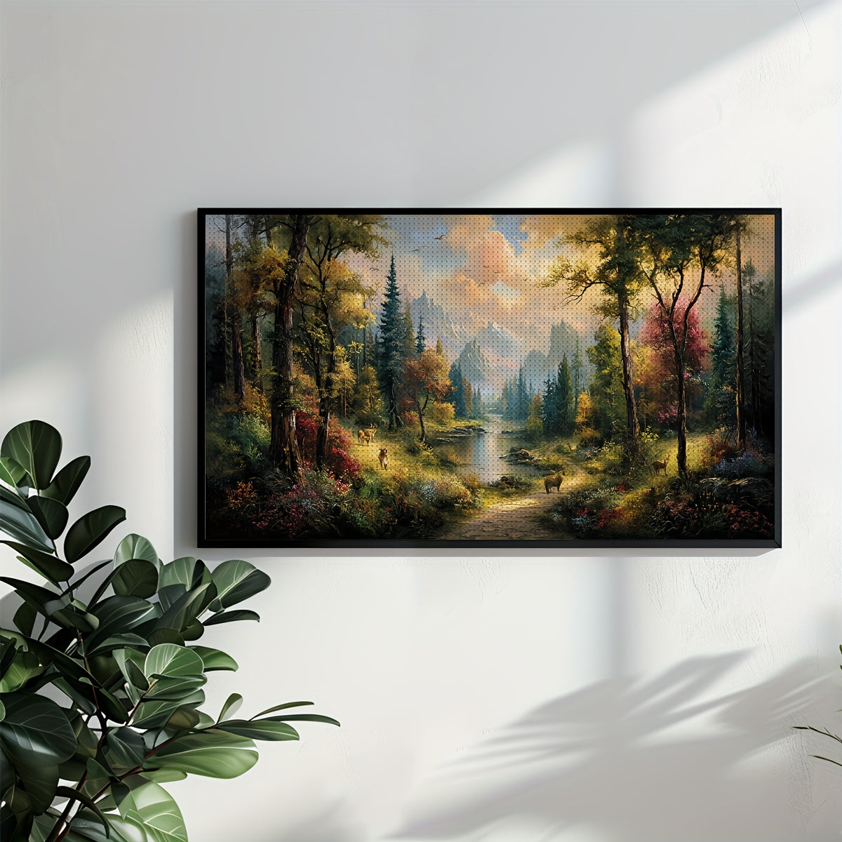 JOZYSH 1pc 15.75x27.56inch Fantasy Forest Cross Stitch Kit - 11CT/14CT, Relaxing Adult Beginner DIY Cross Stitch with Canvas, Needle, Thread, Pattern & Instructions - Ideal for Bedroom or Living Room Wall Decor, Perfect Gift,