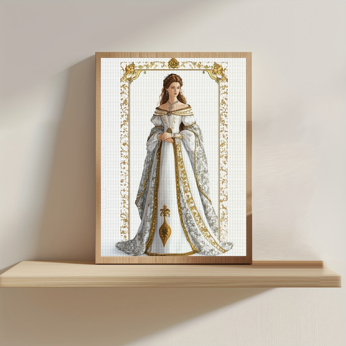 1pc Elegant Lady Portrait Cross Stitch Kit - 30x40cm/11.8x15.7in/40x50cm/15.7x19.6in, 11CT/14CT Printed Canvas, DIY Embroidery with Threads, Needle, Pattern & Instructions, Ideal for Home & Office Wall Decor, Perfect Gift for
