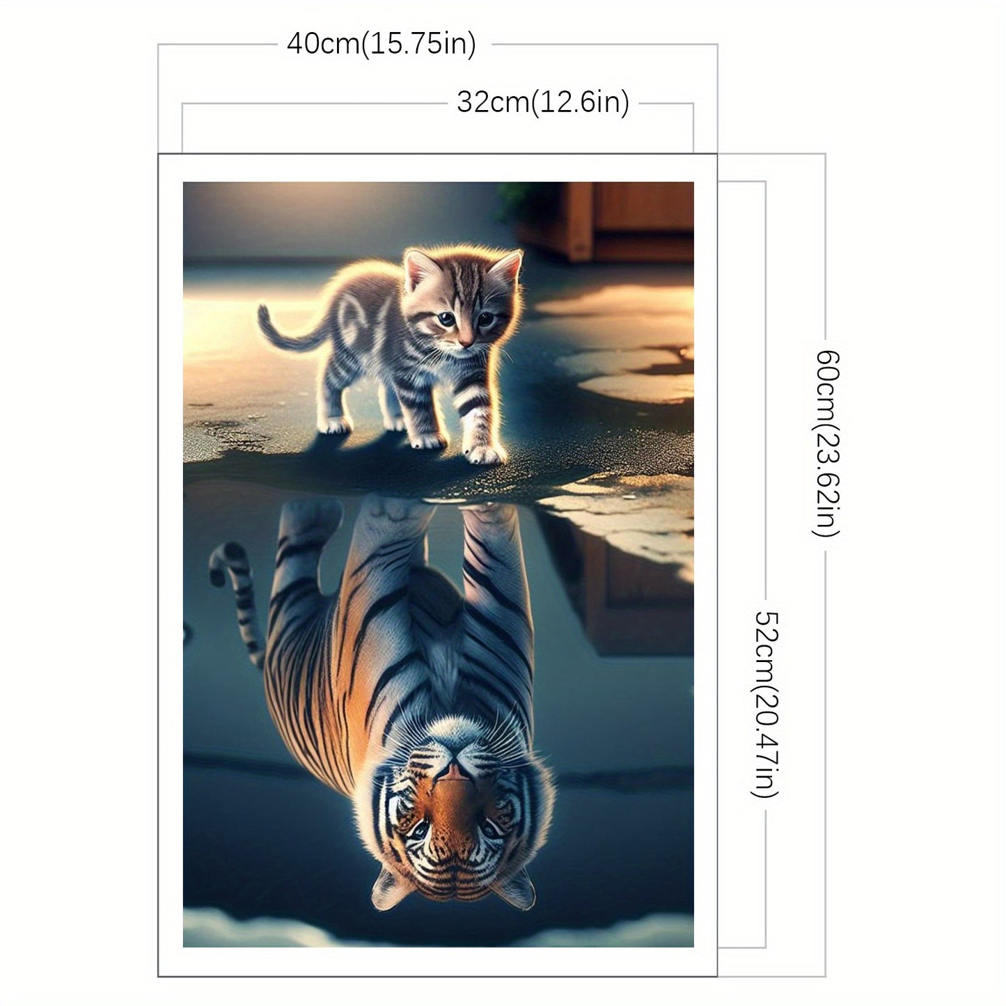 Full Embroidery Eco- Thread 11CT Printed Cat Tiger Cross Stitch Kit40x60cmStamped Cross Stitch Kits for Adults, Cat Tiger Embroidery Kits for Beginners, 11CT Patterns, Counted Embroidery Needlepoint Kits Home Decor, 15.7 x 23