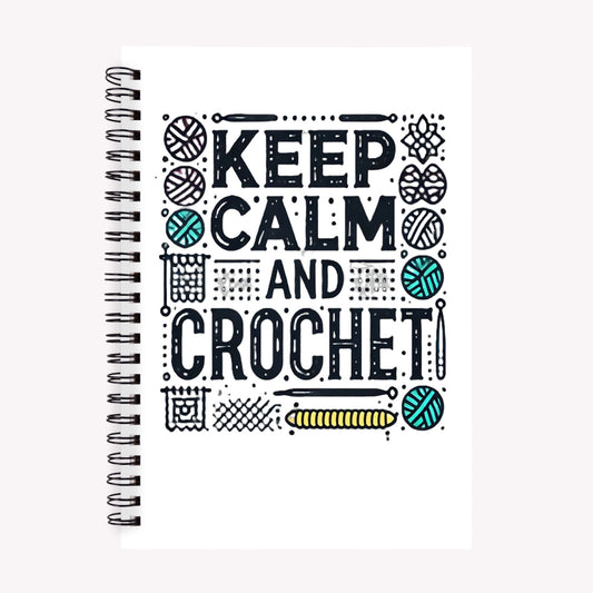 Craft Calm Crochet & Knitting Notebook - A5 Spiral Bound Journal with Crochet Patterns, Crochet Stitch Diagrams, Crochet Stitch Chart - Crochet & Knitting Planner, Crochet Supplies, Crochet Book Of Stitches, Crochet Books, Cr